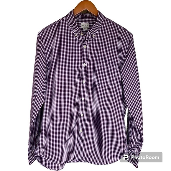 J CREW MENS BUTTON DOWN CHECKED SHIRT SIZE L - Picture 1 of 3